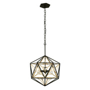 Marcia 3-Light 18" Pendant in Matte Black/French Gold
