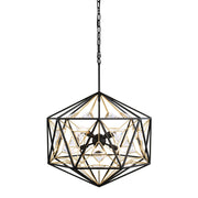 Marcia 8-Light 24" Pendant in Matte Black/French Gold