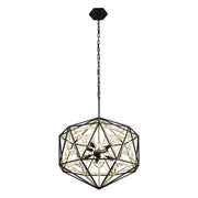 Marcia 8-Light 24" Pendant in Matte Black/French Gold
