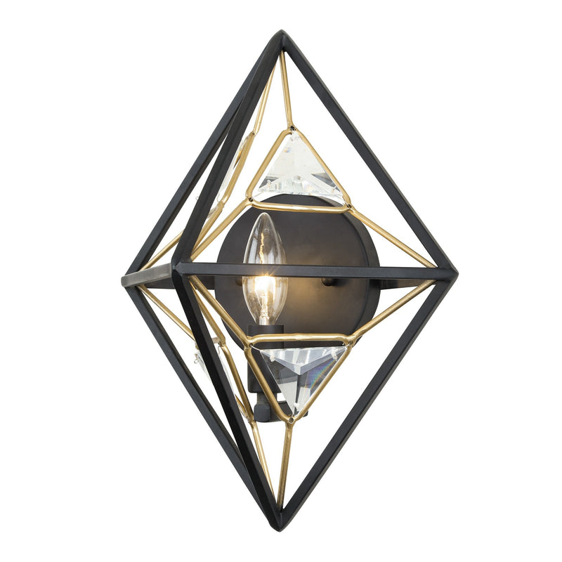 Marcia 14" Wall Sconce in Matte Black/French Gold