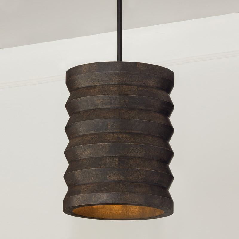 Dunn Pendant in Espresso Stain and Black
