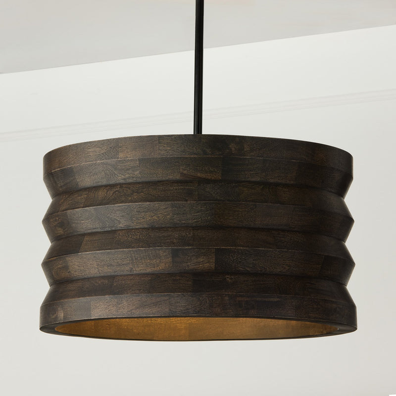 Dunn 4-Light Medium Pendant in Espresso Stain and Black