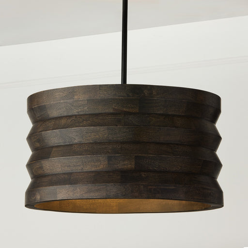 Dunn 4-Light Medium Pendant in Espresso Stain and Black