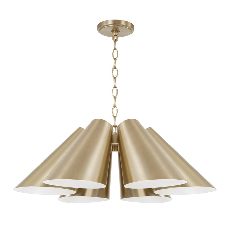 Leo 6-Light Pendant in Matte Brass