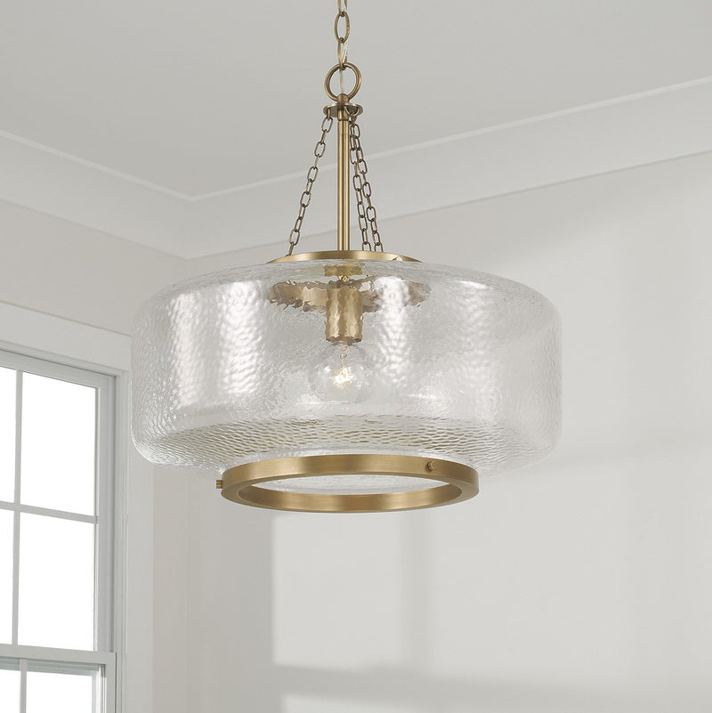 Landon Large Pendant in Aged Brass