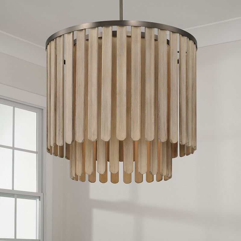 Jada 5-Light Pendant in Dark Brass