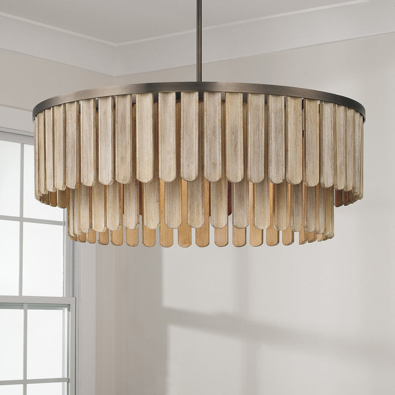 Jada 6-Light Pendant in Dark Brass