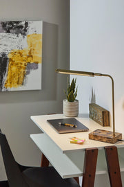 Reader LED Desk Lamp in Antique Brass