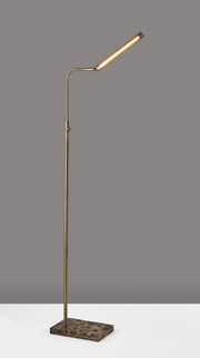 Reader LED Swing-Arm Floor Lamp in Antique Brass