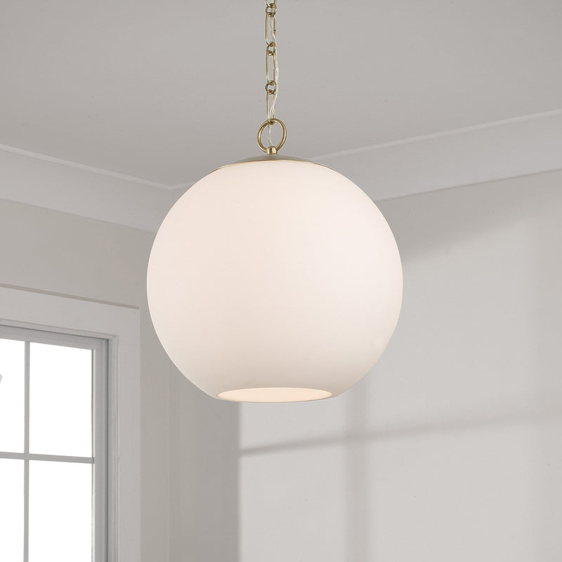 Cleo Medium Pendant in Matte Brass