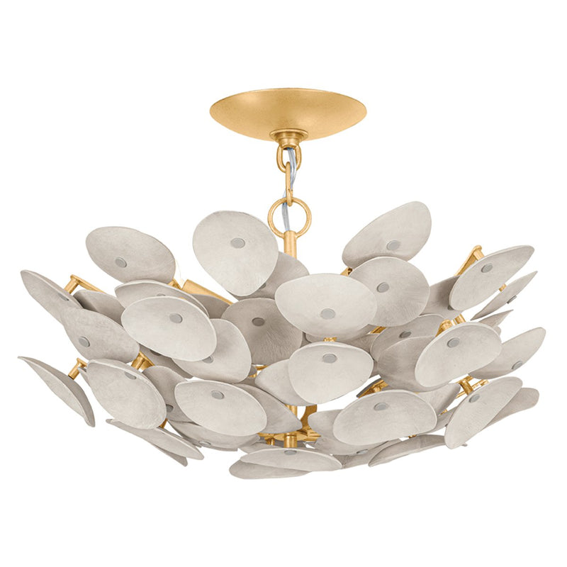 Aimi 3-Light Semi-Flush Mount in Vintage Gold Leaf