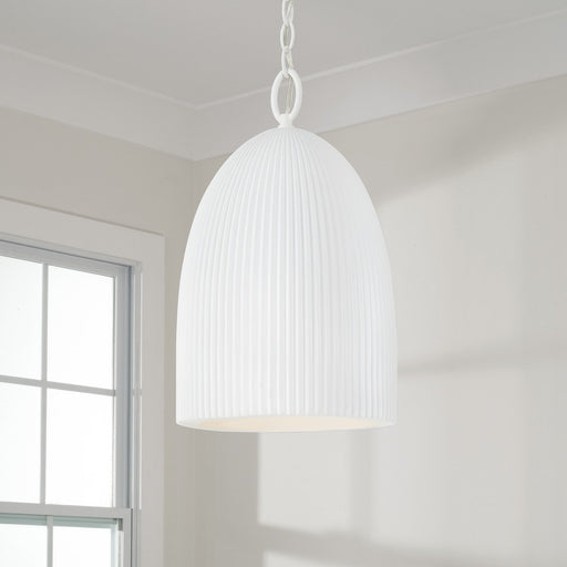 Mallory Pendant in Ceramic White