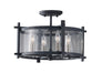 Ethan Four Light Ceiling Fixture in Antique Forged Iron / Brushed Steel