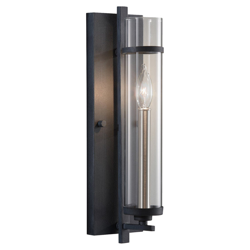Ethan Bath Sconce in Antique Forged Iron / Brushed Steel
