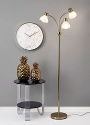 Presley 3-Light Tree Floor Lamp in Shiny Gold