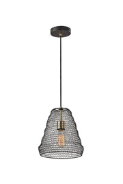 Sheridan Mini Pendant in Black W. Antique Brass