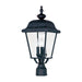 Builder Cast 3-Light Outdoor Pole/Post Lantern in Black with Clear Glass - Lamps Expo