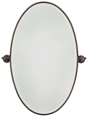 Pivoting Mirrors 27" Oval Mirror in Dark Brushed Bronze