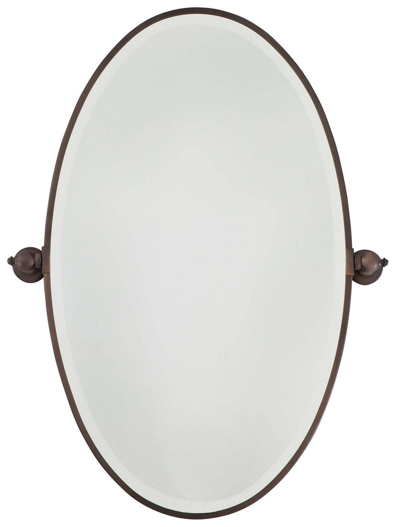 Pivoting Mirrors 27" Oval Mirror in Dark Brushed Bronze