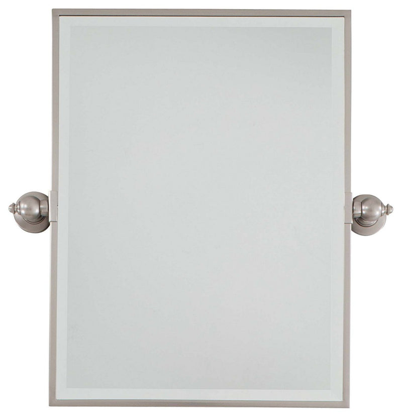 Pivoting Mirrors 23.5" Rectangular Mirror in Brushed Nickel