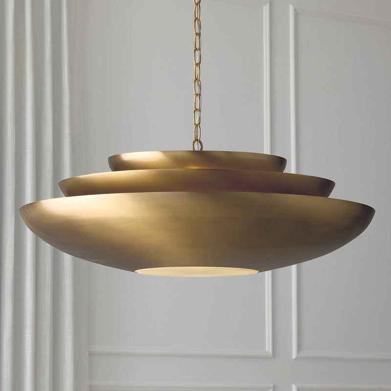 Gia 4-Light Pendant in Aged Brass