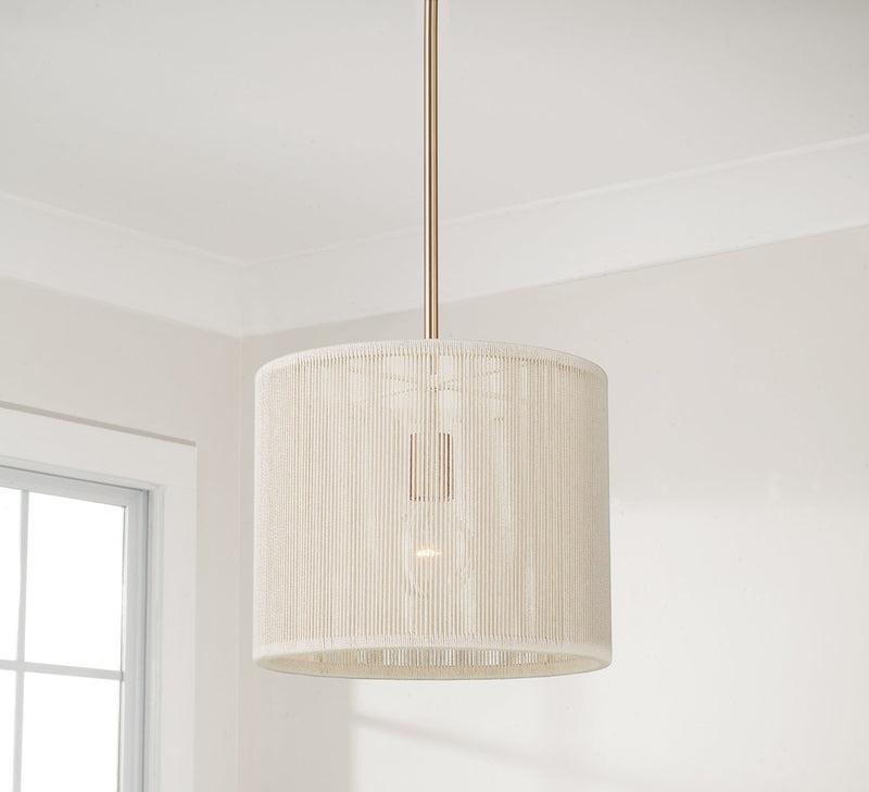 Tara 12" Drum Pendant in Matte Brass
