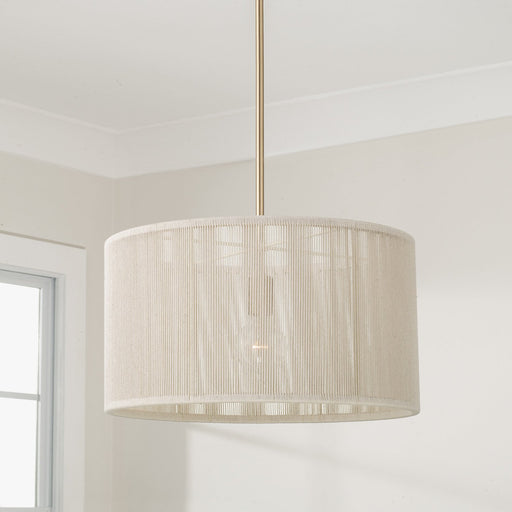 Tara 18" Drum Pendant in Matte Brass