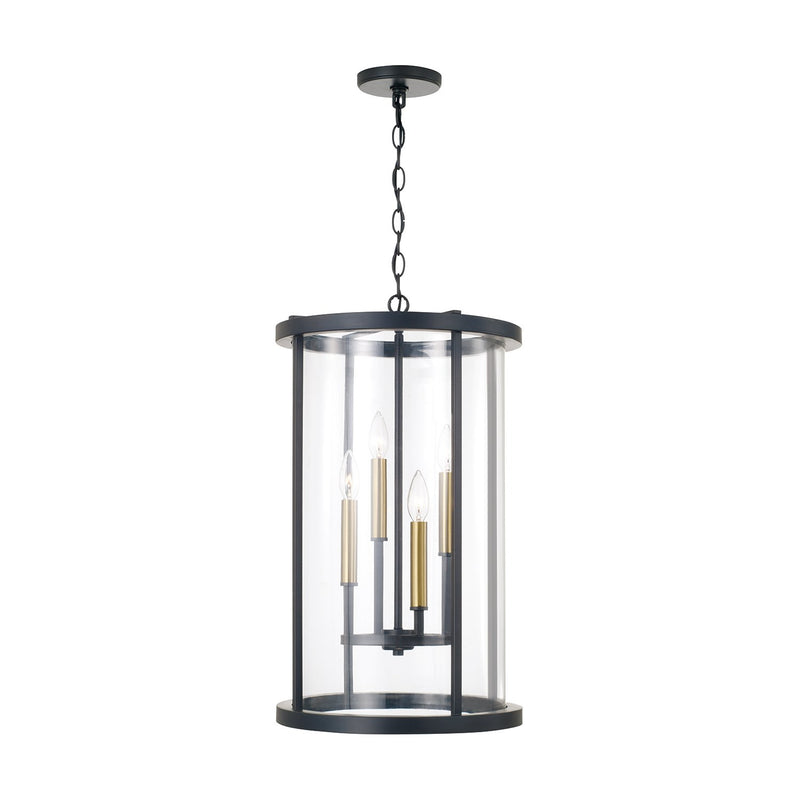 Davis 4-Light Pendant in Espresso and Brass