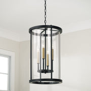 Davis 4-Light Pendant in Espresso and Brass