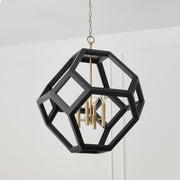 Geo 4-Light Pendant in Flat Black and Matte Brass