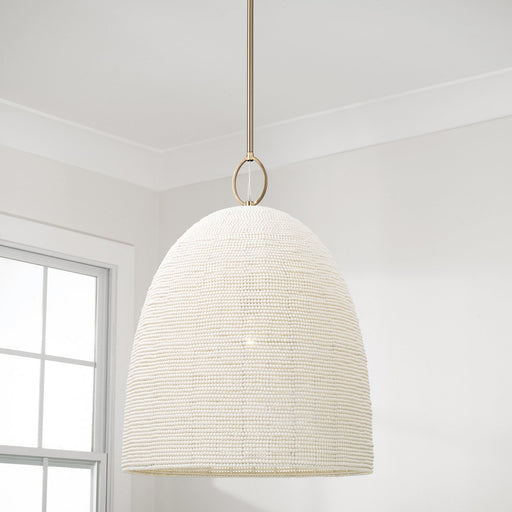 Natalia Bell Pendant in Aged Brass
