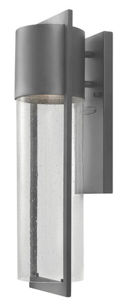 Shelter Medium Tall Outdoor Wall Lantern in Hematite