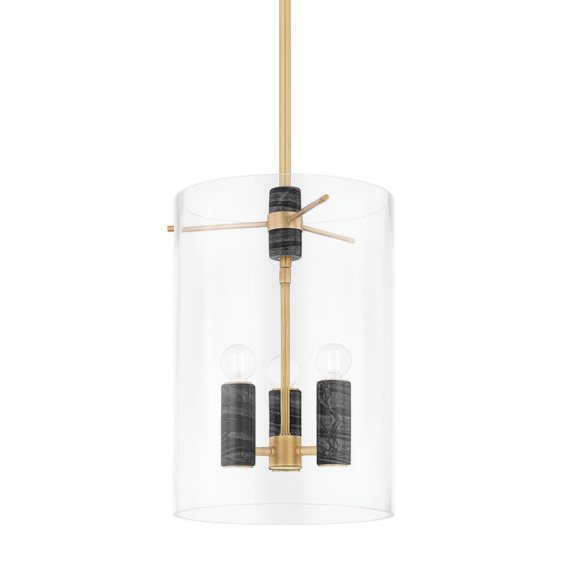 Adonis 3-Light Lantern Pendant in Vintage Brass