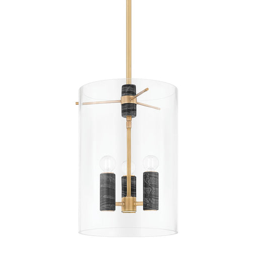 Adonis 3-Light Lantern Pendant in Vintage Brass