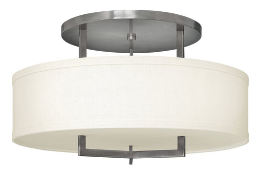 Hampton 26" 3-Light Semi-Flush Mount in Antique Nickel