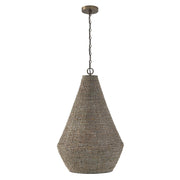 Morada Teardrop Pendant in Aegean Grey and Dark Brass