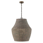 Morada Vase Pendant in Aegean Grey and Dark Brass