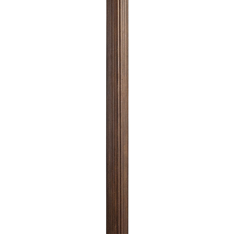 84" Fluted Outdoor Lamp Post in Brown Stone