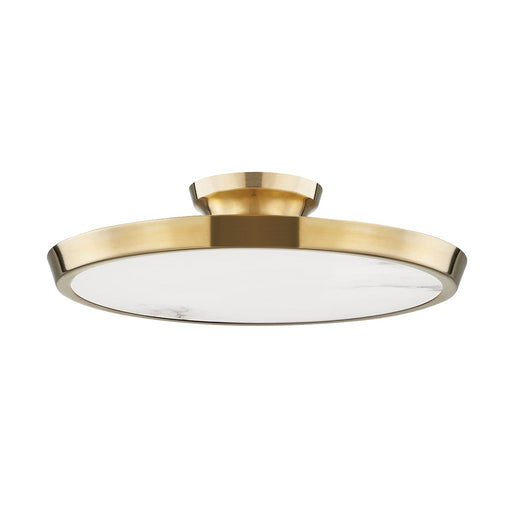 Draper Flush Mount in Aged Brass