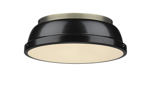 Duncan 2-Light Flush Mount in Aged Brass