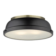 Duncan 2-Light Flush Mount in Aged Brass