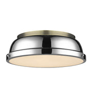Duncan 2-Light Flush Mount in Aged Brass