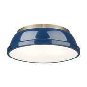 Duncan 2-Light Flush Mount in Aged Brass
