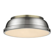 Duncan 2-Light Flush Mount in Aged Brass