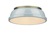 Duncan 2-Light Flush Mount in Aged Brass