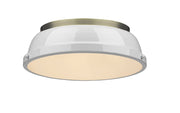 Duncan 2-Light Flush Mount in Aged Brass