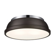 Duncan 2-Light Flush Mount in Chrome