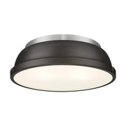 Duncan 2-Light Flush Mount in Pewter