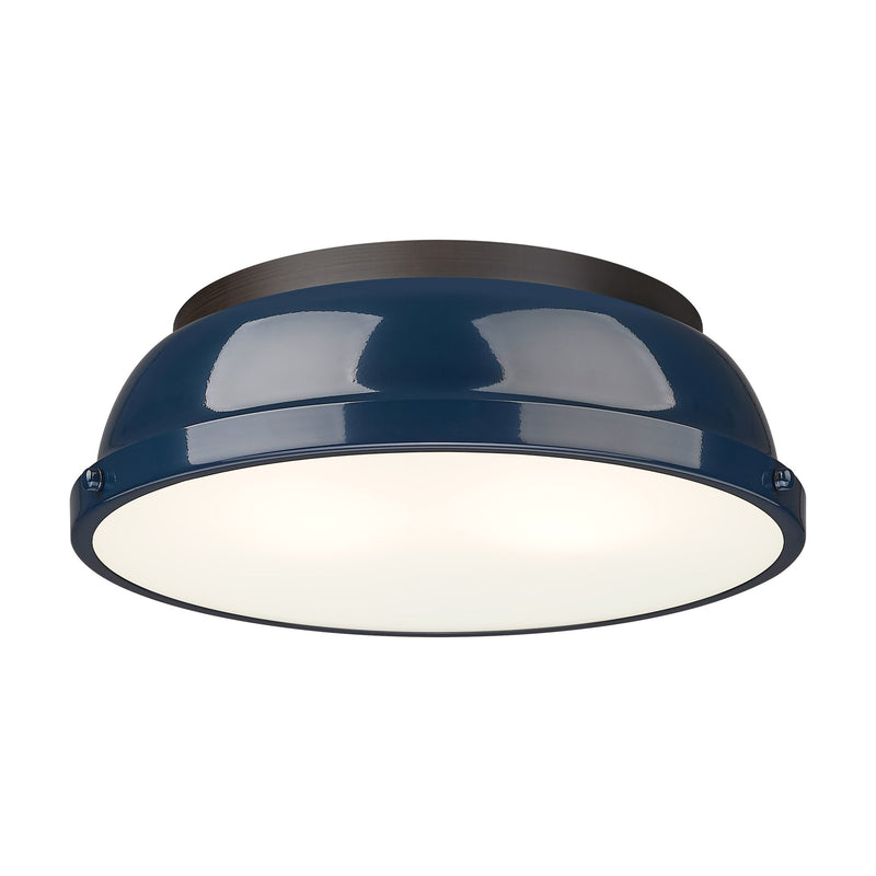 Duncan 2-Light Flush Mount in Rubbed Bronze