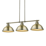 Duncan 3-Light Linear Pendant in Aged Brass
